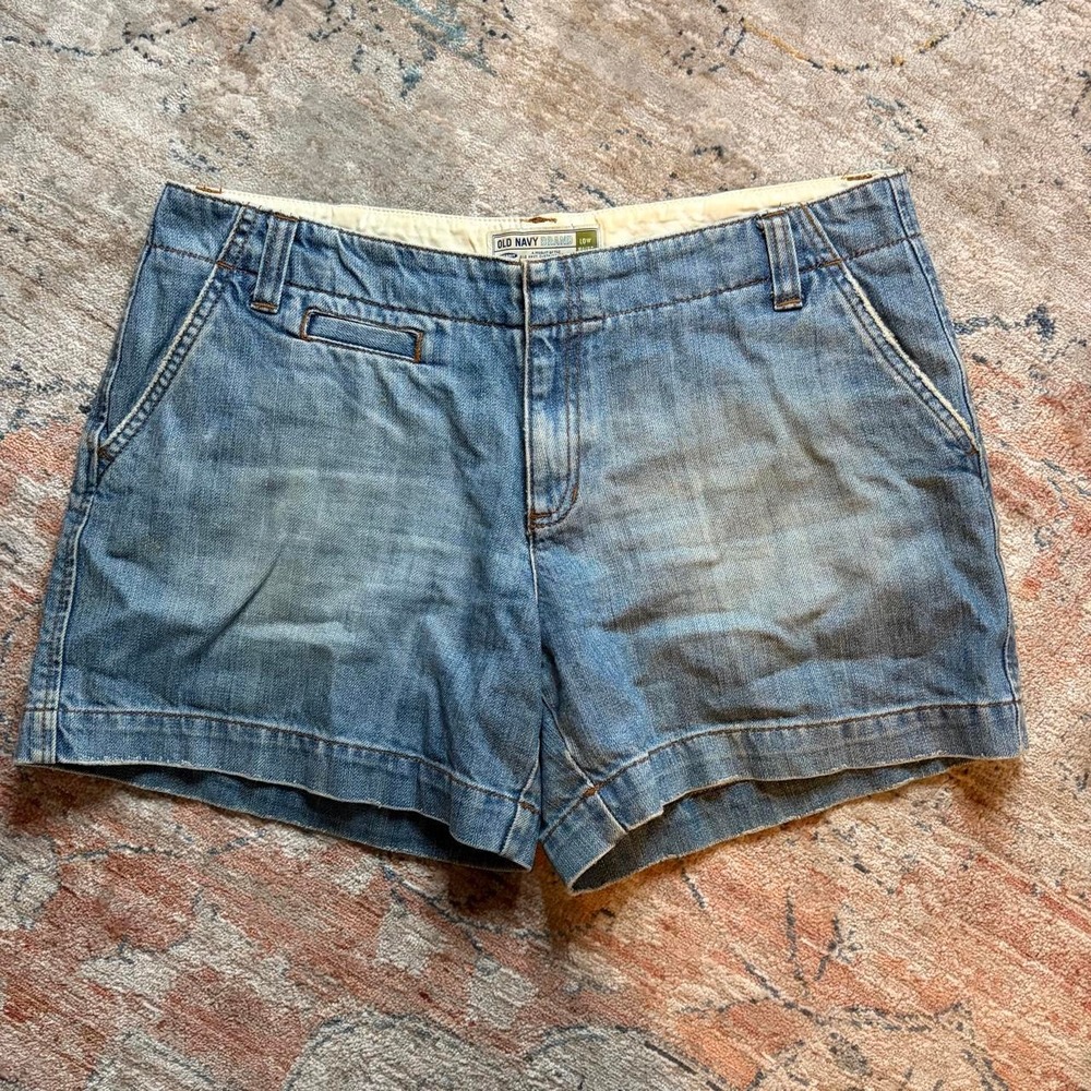 Old Navy Womens Size 10 Blue Denim Low Rise Y2K Jean Shorts Cotton Summer